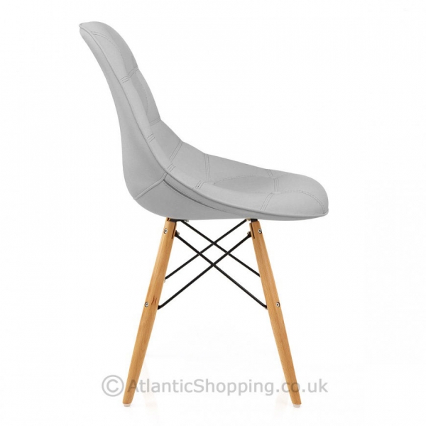 Eames Style DSW Rembourré Gris - Monde Du Tabouret Eames Style DSW Rembourré Gris - Monde Du Tabouret