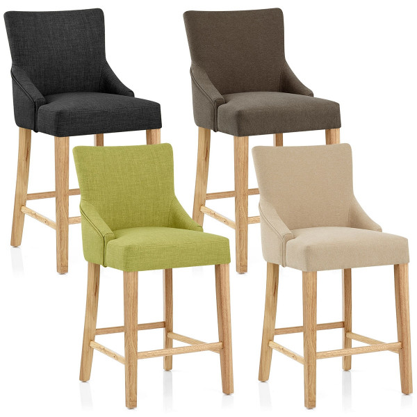 Chaise de bar bois tissu Magna  Monde Du Tabouret