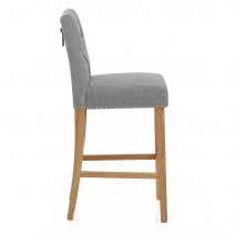 Tabouret de Bar Bois Tissu - Barrington Gris