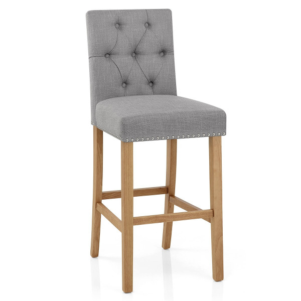 Tabouret de Bar Bois Tissu - Barrington Gris Tabouret de Bar Bois Tissu - Barrington Gris