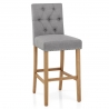 Tabouret de Bar Bois Tissu - Barrington Gris
