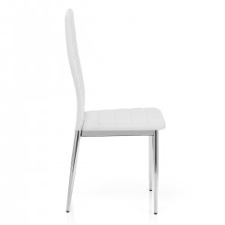 Chaise Faux Cuir Chrome - Francesca Blanc