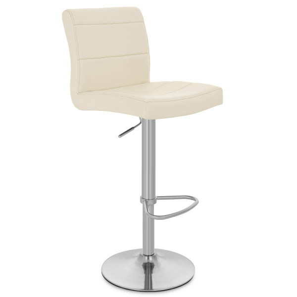 Chaise de Bar Faux Cuir Chrome Brossé - Breakfast Chaise de Bar Faux Cuir Chrome Brossé - Breakfast