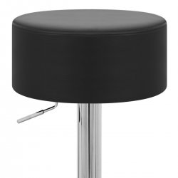 Tabouret Bas Faux Cuir Chrome - Bullet