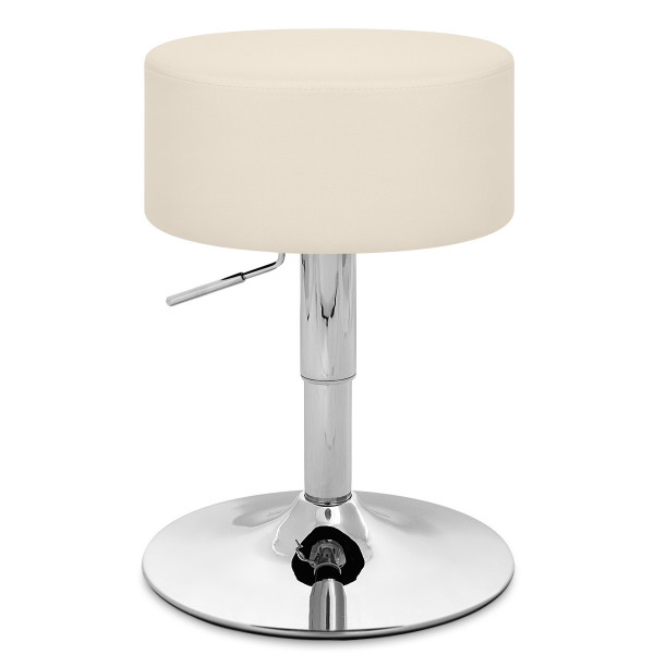 Tabouret Bas Faux Cuir Chrome - Bullet