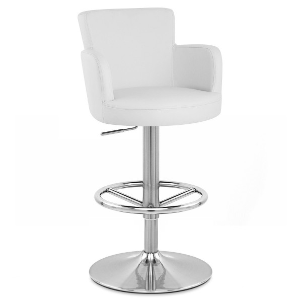 Chaise de Bar Faux Cuir Chrome Brossé - Château Chaise de Bar Faux Cuir Chrome Brossé - Château