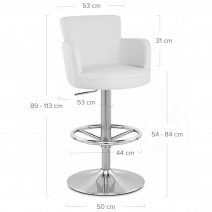 Chaise de Bar Faux Cuir Chrome Brossé - Château