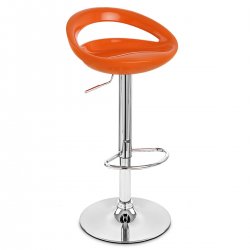 Tabouret shimmer chrome brossé et assise plastique - Monde du Tabouret