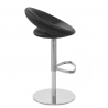 Chaise de Bar Cuir Chrome Brossé - Crescent Matelassé