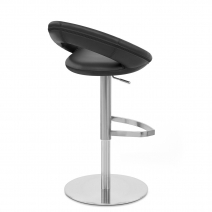 Chaise de Bar Cuir Chrome Brossé - Crescent Matelassé