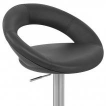 Chaise de Bar Cuir Chrome Brossé - Crescent Matelassé