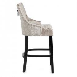 Chaise de Bar Bois Velours - Ascot Taupe