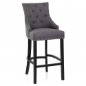 Chaise de Bar Bois Tissu - Ascot Gris Foncé