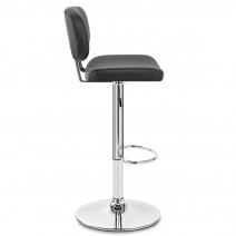 Chaise de Bar Faux Cuir Chrome - Edge Noir