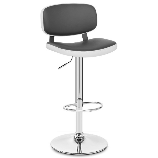 Chaise de Bar Faux Cuir Chrome - Edge Gris Chaise de Bar Faux Cuir Chrome - Edge Gris