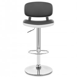 Chaise de Bar Faux Cuir Chrome - Edge Noir