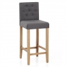 Tabouret Bois Tissu - Brookes Gris