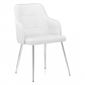 Chaise Faux Cuir Chrome - Dawn Noir