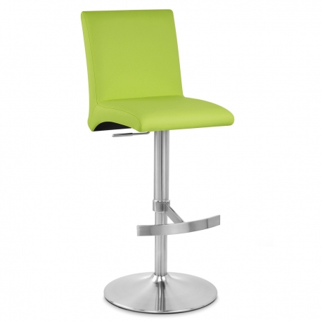 Chaise de Bar Faux Cuir Chrome Brossé - Deluxe High Back