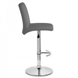 Chaise de Bar Faux Cuir Chrome - Deluxe High Back