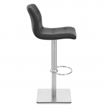 Chaise de Bar Cuir Chrome Brossé - Paradis Deluxe Noir