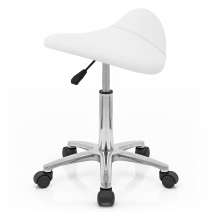 Tabouret Faux Cuir Chrome - Deluxe Saddle