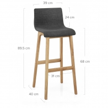 Tabouret de Bar en Tissu - Drift Gris Foncé