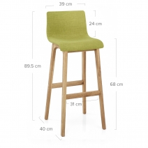 Tabouret de Bar en Tissu - Drift Vert