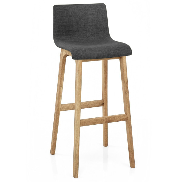 Tabouret de Bar en Tissu - Drift Gris Foncé Tabouret de Bar en Tissu - Drift Gris Foncé