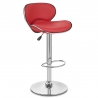 Chaise de Bar Faux Cuir Chrome - Félix Rouge