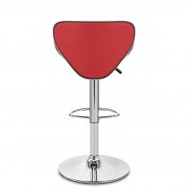 Chaise de Bar Faux Cuir Chrome - Félix Rouge