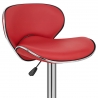 Chaise de Bar Faux Cuir Chrome - Félix Rouge