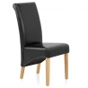 Chaise Bois Cuir Croûté - Carlo Chêne Noir