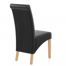 Chaise Bois Cuir Croûté - Carlo Chêne Noir