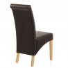Chaise Bois Cuir Croûté - Carlo Chêne Marron