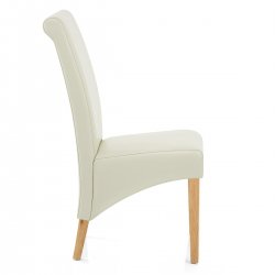 Chaise Bois Cuir Croûté - Carlo Chêne Marron