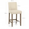 Tabouret de bar bois faux cuir - Chartwell Noir