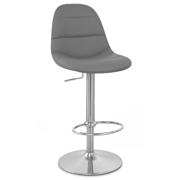 Chaise de Bar Faux Cuir Chrome Brossé - Ferrero Chaise de Bar Faux Cuir Chrome Brossé - Ferrero