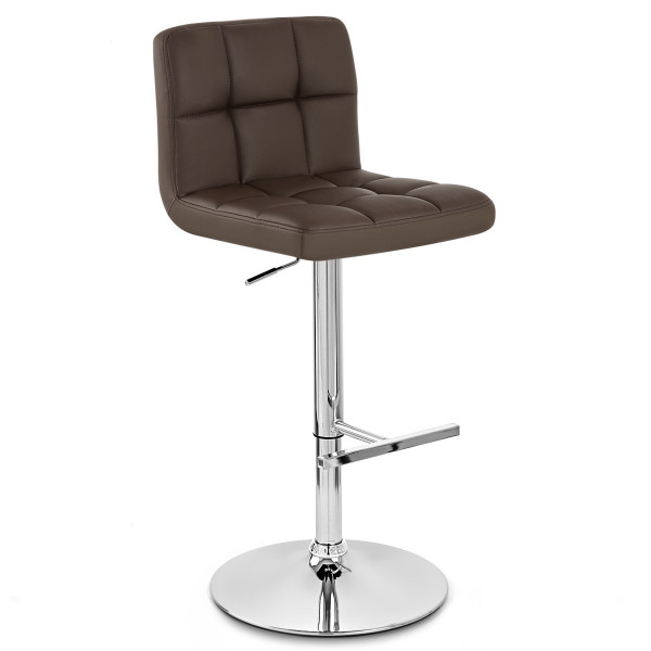 Chaise de Bar Faux Cuir Chrome - Grid