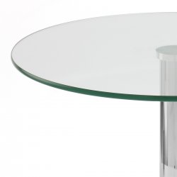 Table Basse Chrome Verre - Glacier Verre Transparent