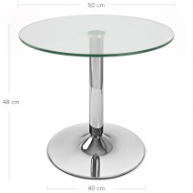 Table Basse Chrome Verre - Glacier Verre Transparent