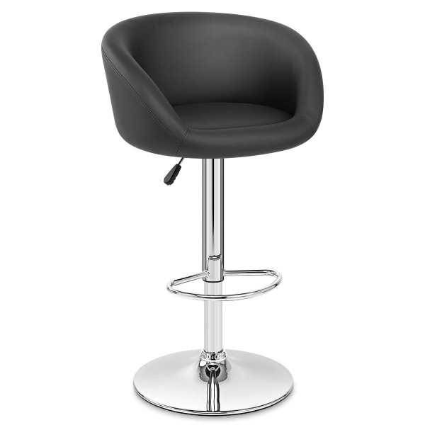 Chaise de Bar Faux Cuir Chrome - Eclipse