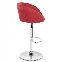 Chaise de Bar Faux Cuir Chrome - Eclipse Gris