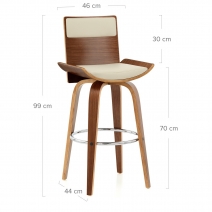 Tabouret Bois Simili Cuir - Harper Noir