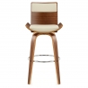 Tabouret Bois Simili Cuir - Harper Noir