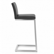 Tabouret Faux Cuir Chrome Brossé - High Ace Noir