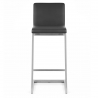 Tabouret Faux Cuir Chrome Brossé - High Ace Noir