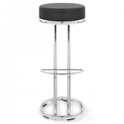 Tabouret Faux Cuir Chrome - Haut Zed Noir