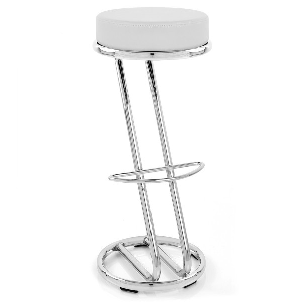 Tabouret Faux Cuir Chrome - Haut Zed Noir