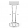 Tabouret Faux Cuir Chrome - Haut Zed Noir